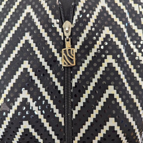 Joseph Ribkoff Glam Sparkle Elevated Old Money Geometric Stripe Jacket 8 - Picture 6 of 9